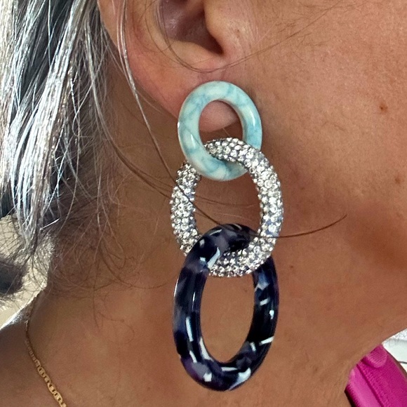 LELE sadoughi triple hoops long earrings - Picture 4 of 11